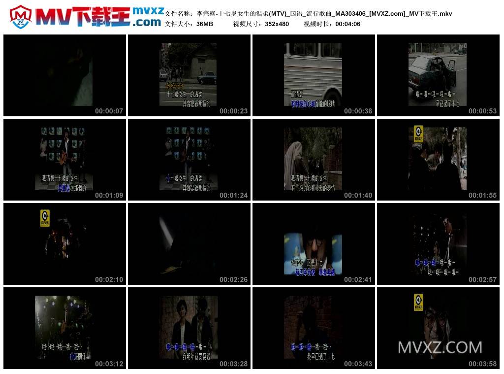 李宗盛-十七岁女生的温柔(MTV)_国语_流行歌曲_MA303406